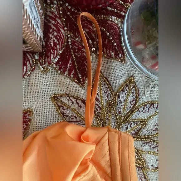 House of CB Myrna Tangerine Satin Corset Midi Dress Size XS NWT - Picture 8 of 16